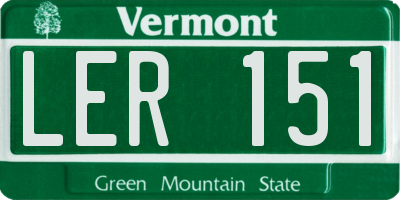 VT license plate LER151