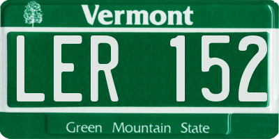 VT license plate LER152