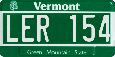 VT license plate LER154