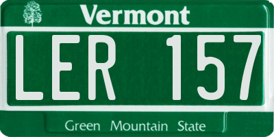 VT license plate LER157