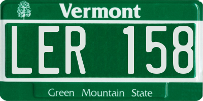 VT license plate LER158