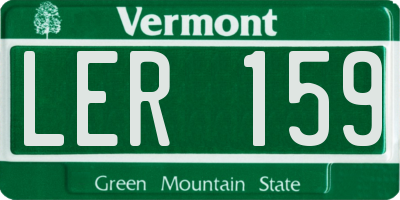 VT license plate LER159