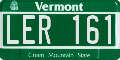 VT license plate LER161