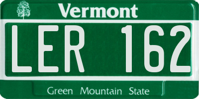 VT license plate LER162