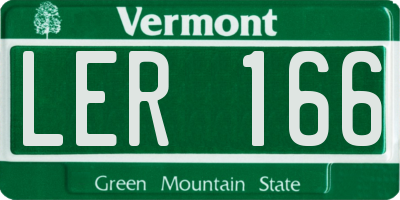 VT license plate LER166