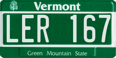 VT license plate LER167