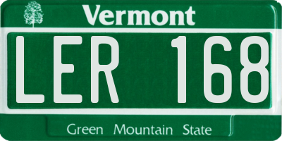 VT license plate LER168