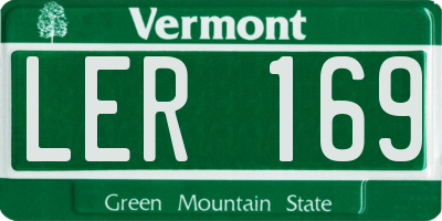 VT license plate LER169