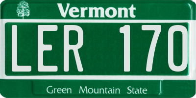 VT license plate LER170