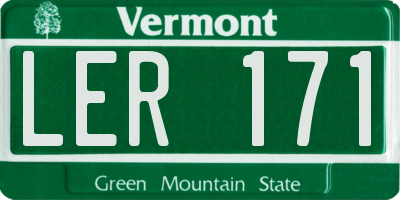VT license plate LER171