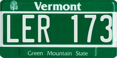 VT license plate LER173