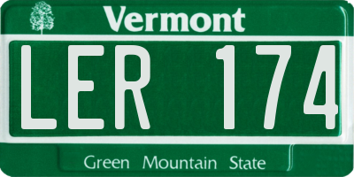 VT license plate LER174