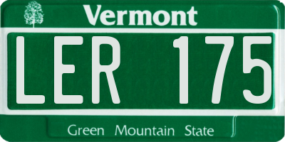 VT license plate LER175