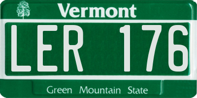 VT license plate LER176