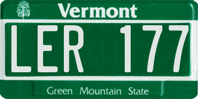 VT license plate LER177