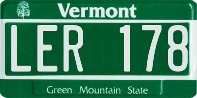 VT license plate LER178