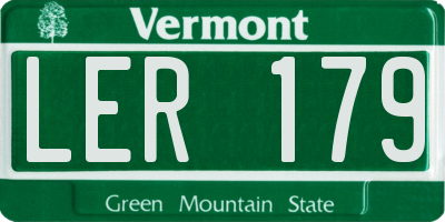 VT license plate LER179