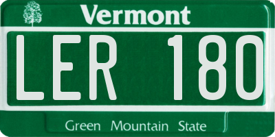VT license plate LER180