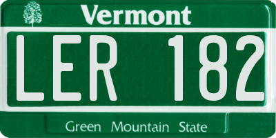 VT license plate LER182