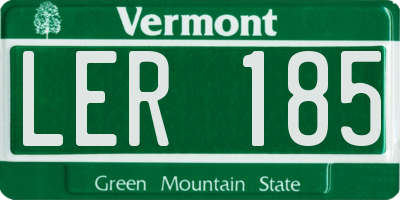 VT license plate LER185