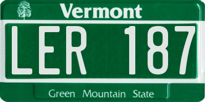 VT license plate LER187