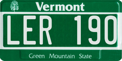 VT license plate LER190