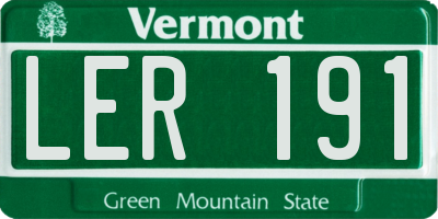 VT license plate LER191