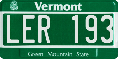 VT license plate LER193