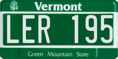 VT license plate LER195