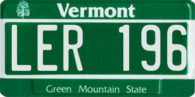 VT license plate LER196