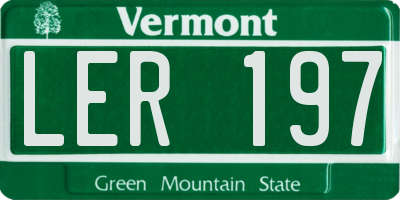VT license plate LER197