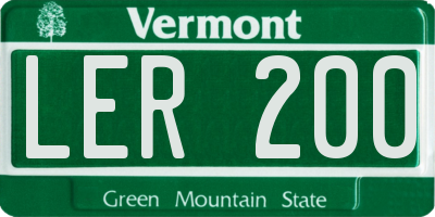 VT license plate LER200