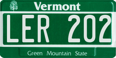 VT license plate LER202