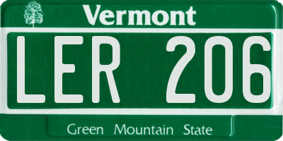 VT license plate LER206