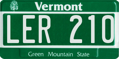 VT license plate LER210