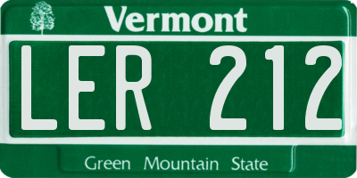 VT license plate LER212