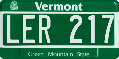 VT license plate LER217