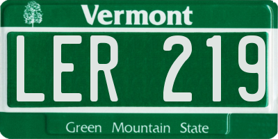 VT license plate LER219