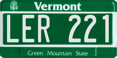 VT license plate LER221