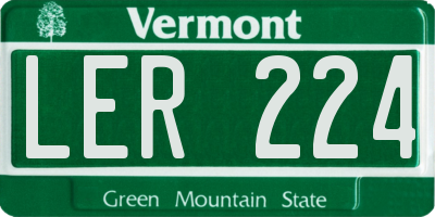 VT license plate LER224