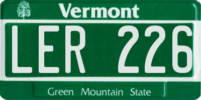 VT license plate LER226
