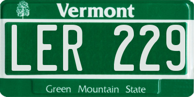 VT license plate LER229
