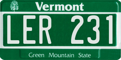 VT license plate LER231