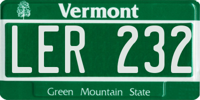 VT license plate LER232