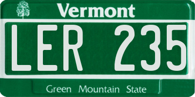 VT license plate LER235