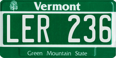 VT license plate LER236