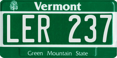 VT license plate LER237