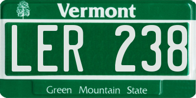 VT license plate LER238