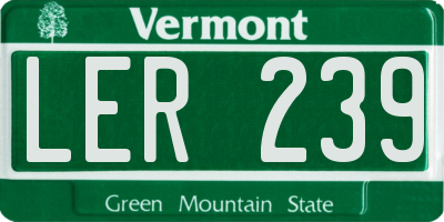 VT license plate LER239