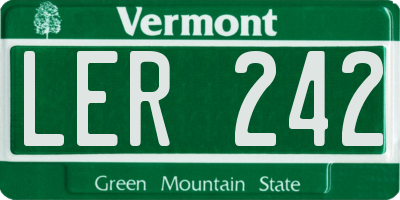 VT license plate LER242